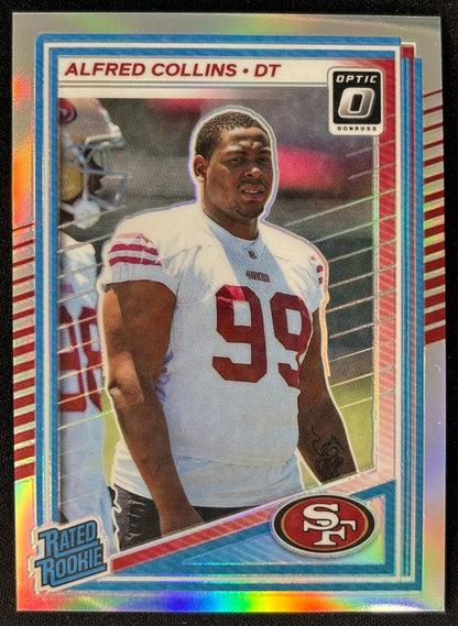 Alfred Collins 2025 Donruss Optic Rated Rookie Holo Prizm 49ers Sports Trading Card