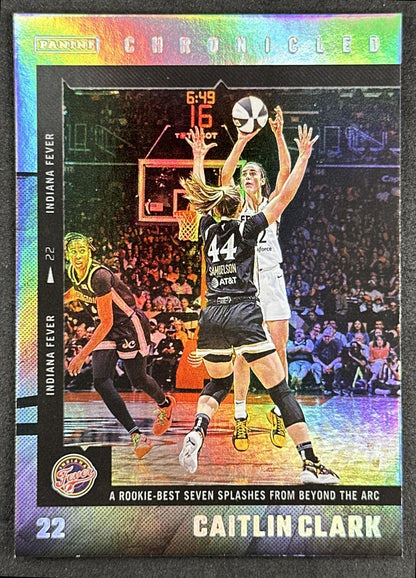 Caitlin Clark 2025 Panini Chronicled WNBA Holo Fever 4 Indiana Fever
