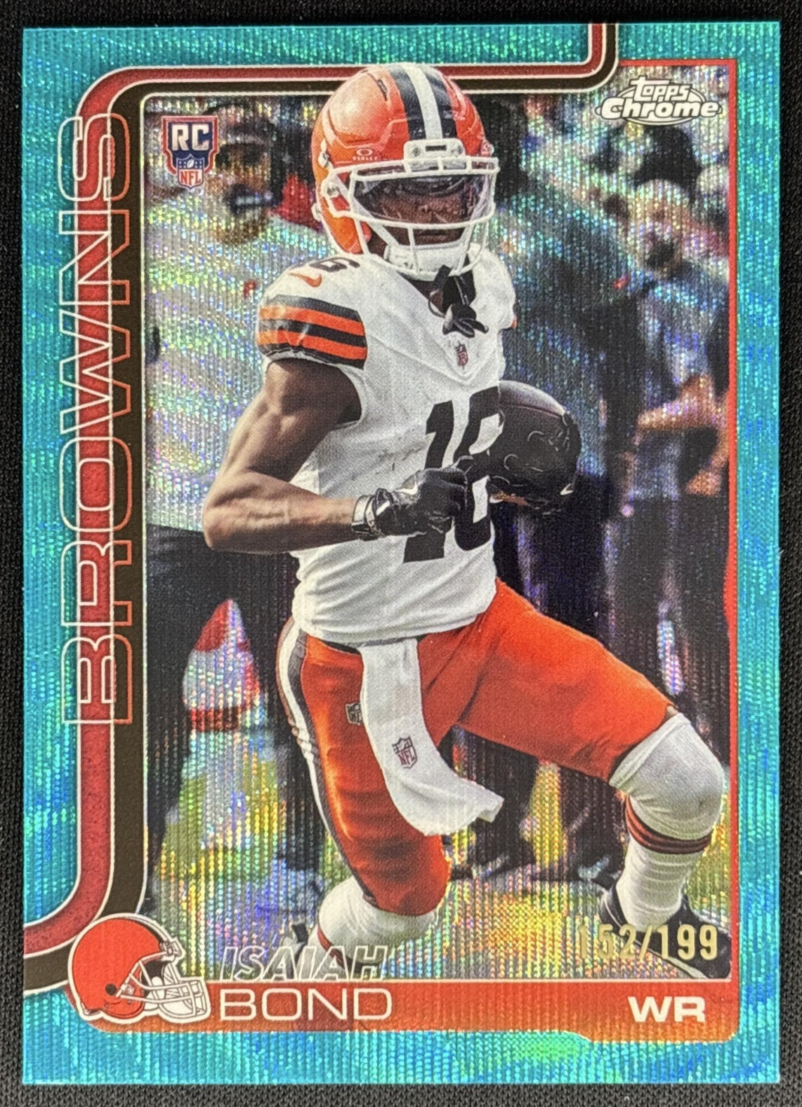 Isaiah Bond 2025 Topps Chrome Rookie Aqua Wave Refractor /199 Browns Sports Trading Cards