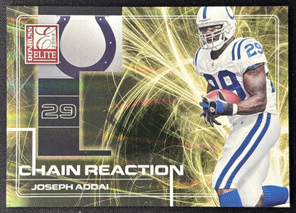 Joseph Addai 2008 Donruss Elite Chain Reaction Gold /800 Colts front