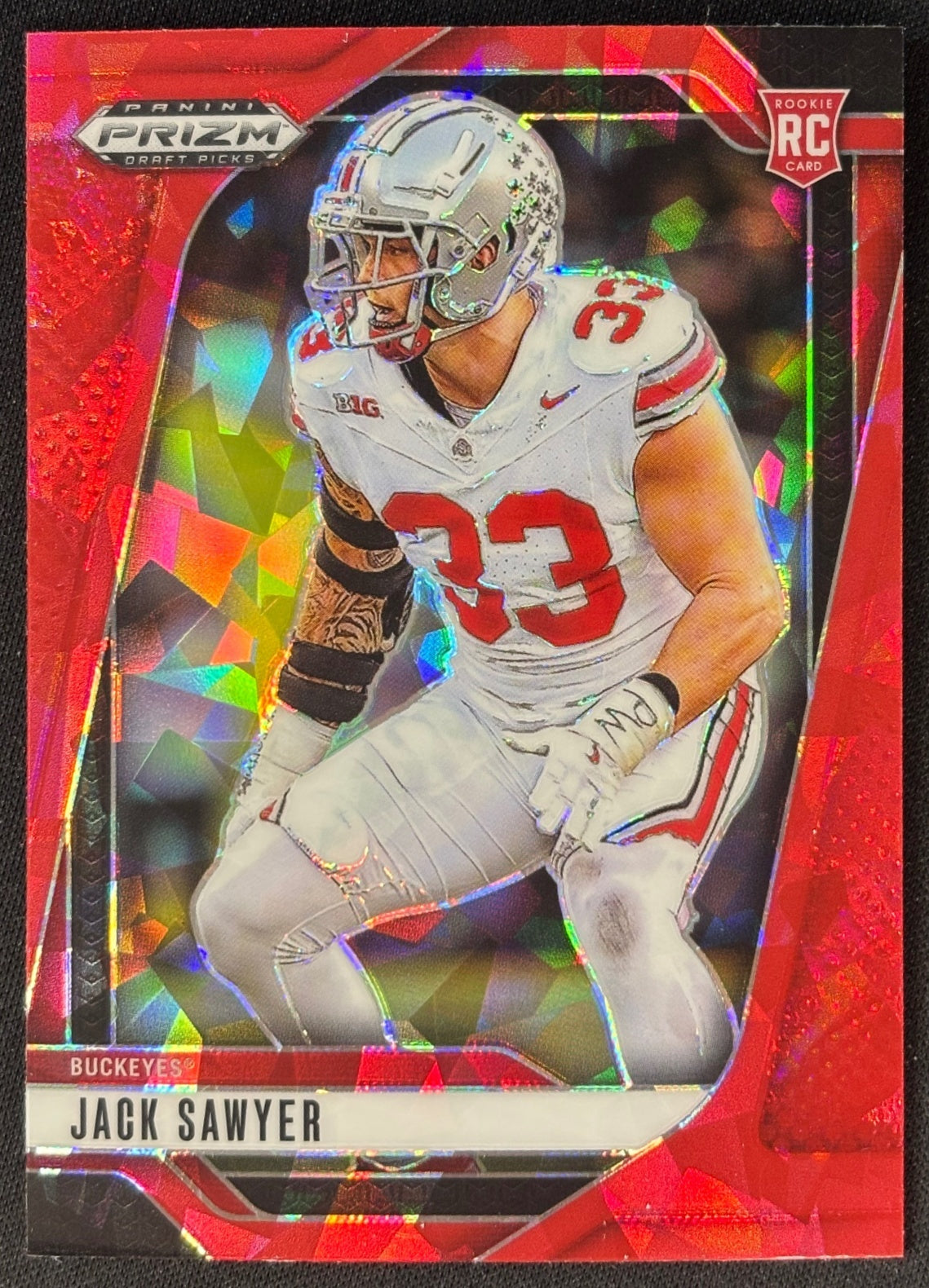 Jack Sawyer 2025 Prizm Draft Picks Red Ice Buckeyes Steelers Sports Trading Card