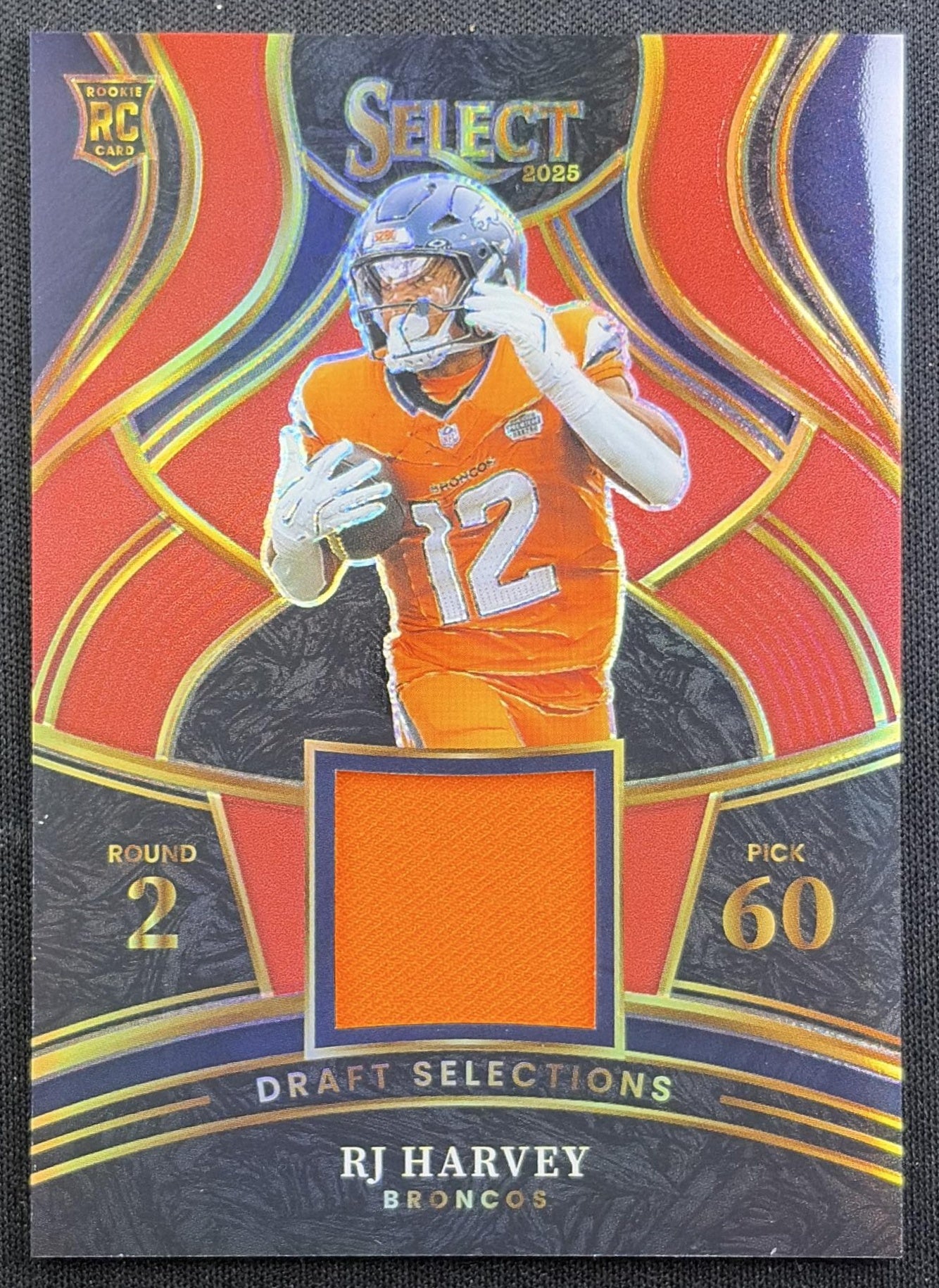 RJ Harvey 2025 Panini Select Draft Selections Memorabilia Red Prizm Broncos