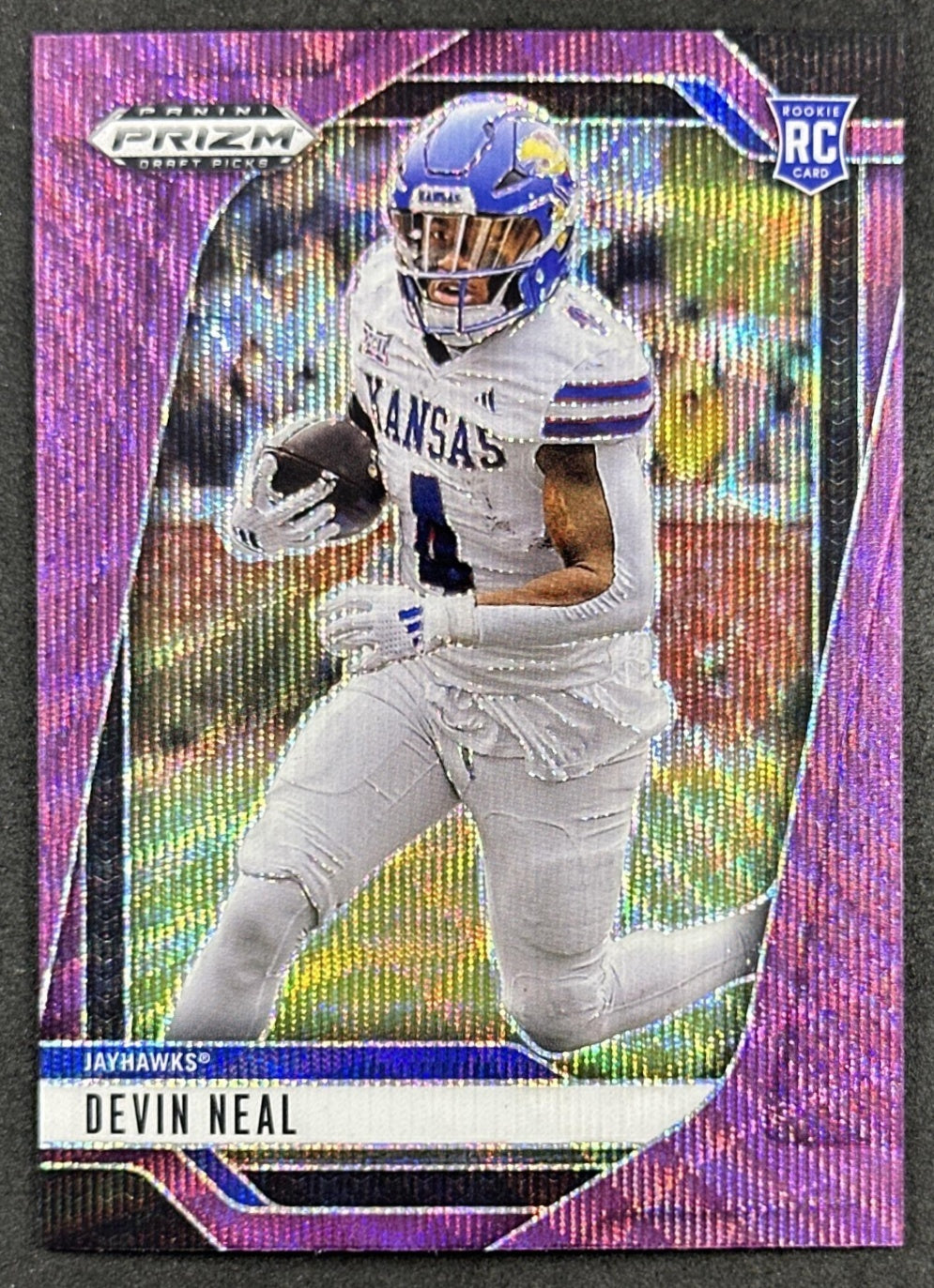 Devin Neal 2025 Panini Prizm Draft Picks Purple Wave Jayhawks Saints