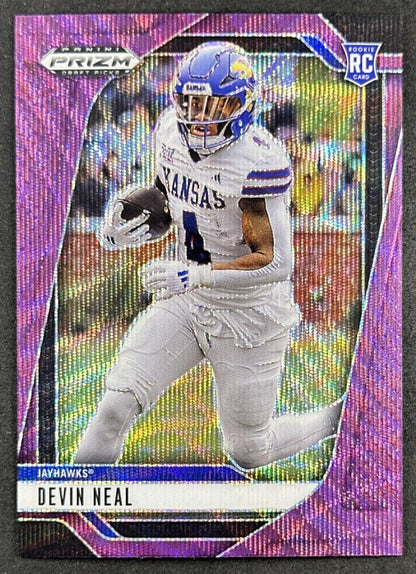 Devin Neal 2025 Panini Prizm Draft Picks Purple Wave Jayhawks Saints