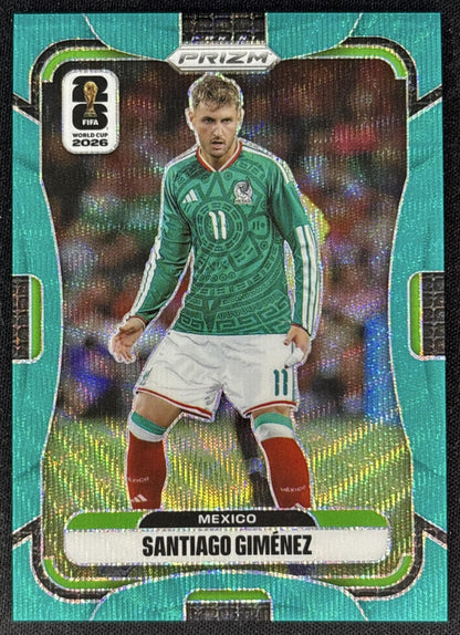 Santiago Gimenez 2026 Panini Prizm World Cup Teal Wave /99 Mexico Soccer