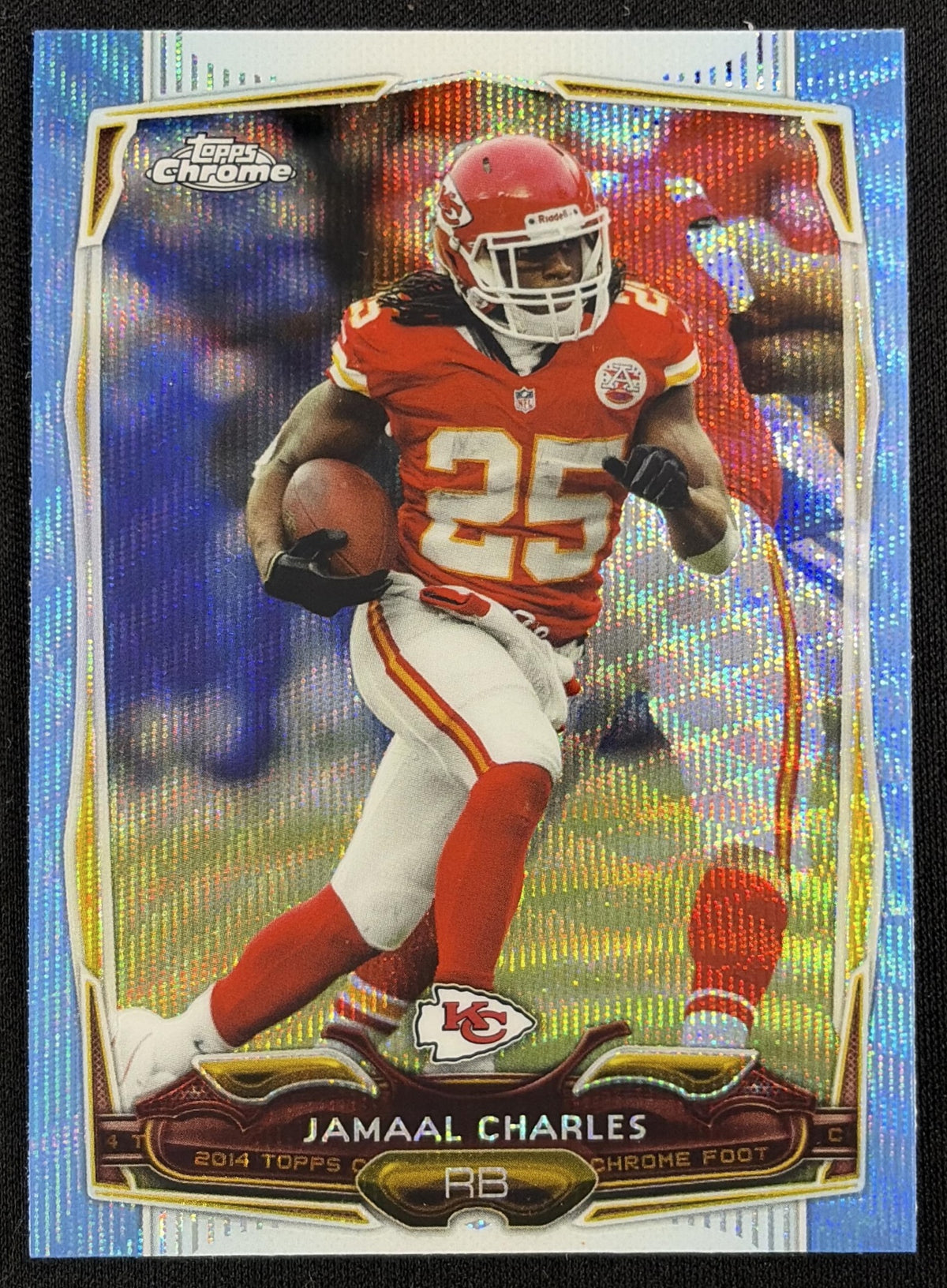 Jamaal Charles 2014 Topps Chrome Blue Wave Refractor Chiefs - Front