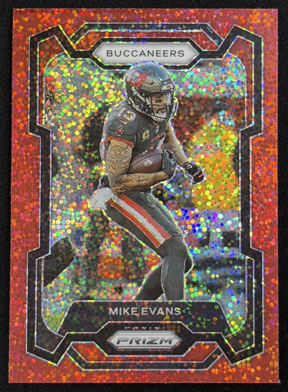 Mike Evans 2023 Panini Prizm Red Sparkle Prizm Buccaneers Sports Trading Card