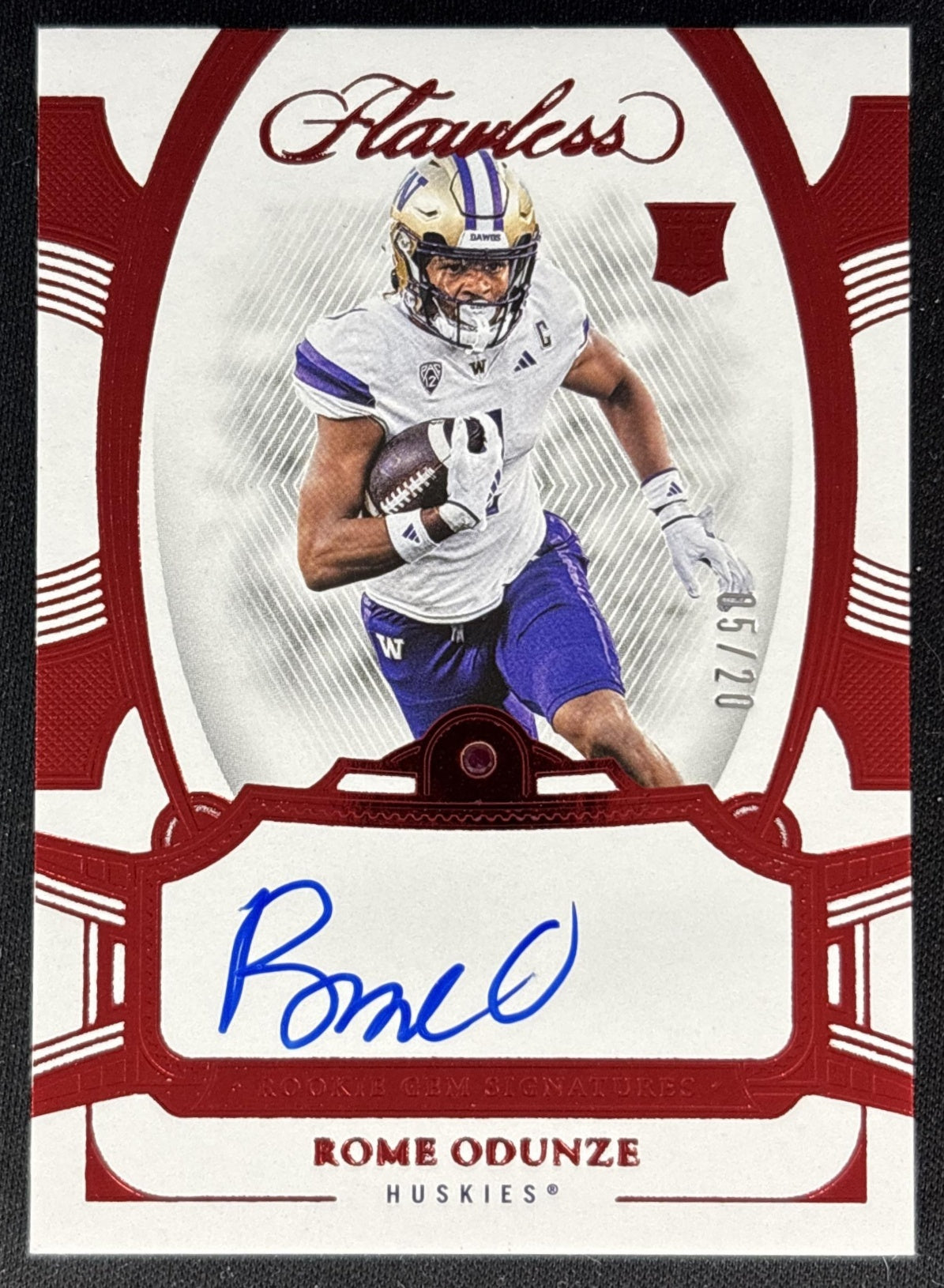 Rome Odunze 2024 Flawless Ruby Auto /20 Bears
