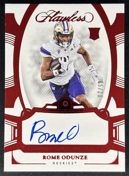 Rome Odunze 2024 Flawless Ruby Auto /20 Bears