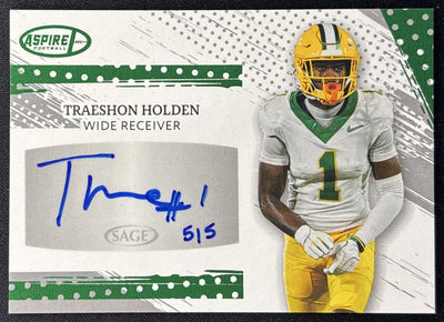 Traeshon Holden 2025 Aspire Auto /5 Sports Trading Cards