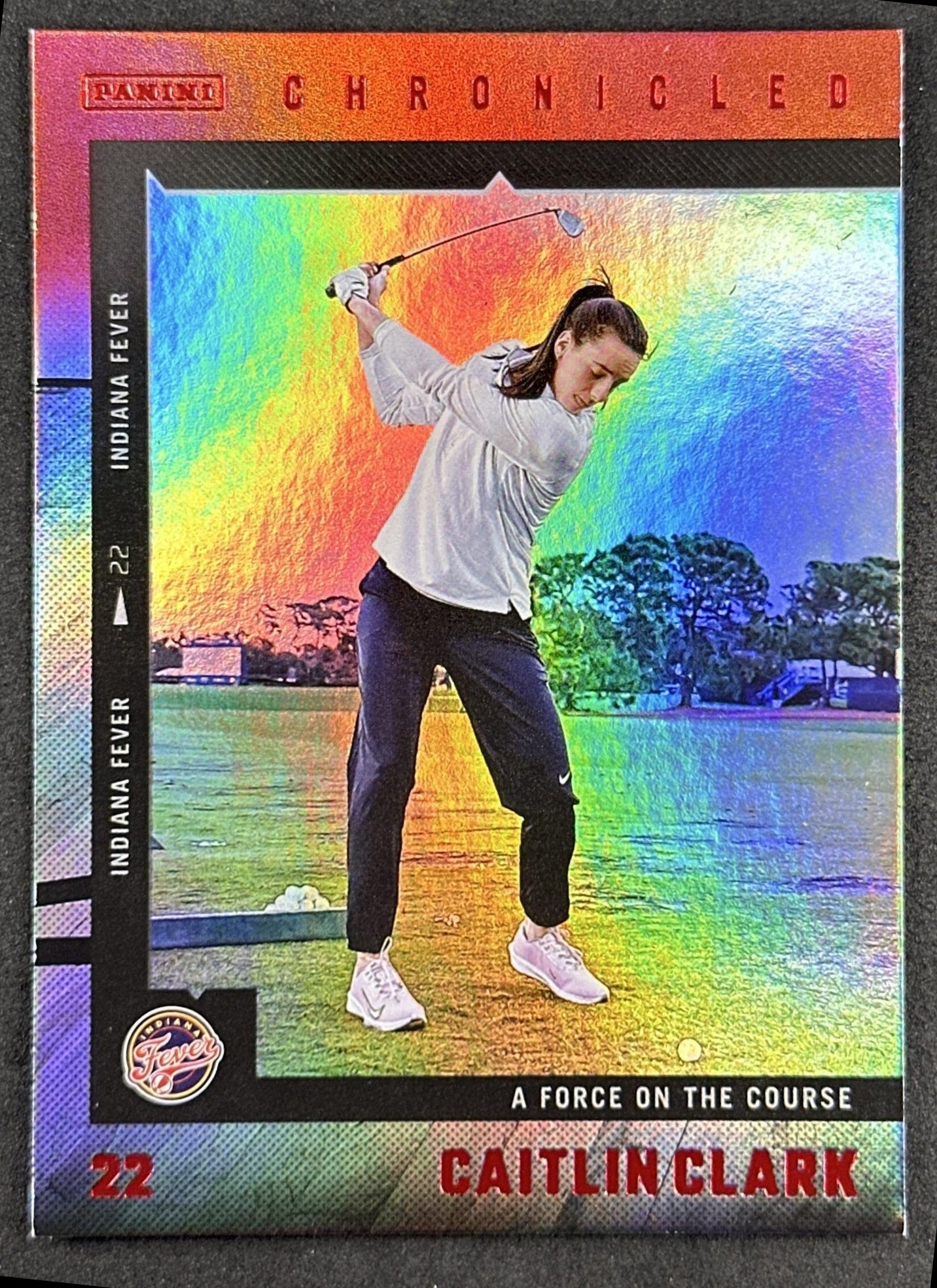 Caitlin Clark 2025 Panini Chronicled Life Style Red Holo Fever 54 Indiana Fever