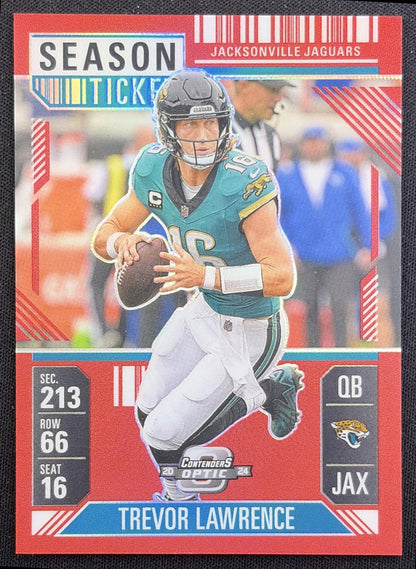 Trevor Lawrence 2024 Panini Contenders Optic Season Ticket Red Prizm /199 Jaguars Jacksonville Jaguars