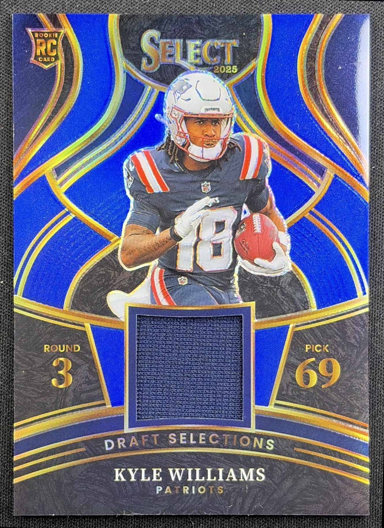 Kyle Williams 2025 Panini Select Draft Selections Memorabilia Blue Prizm Patriots