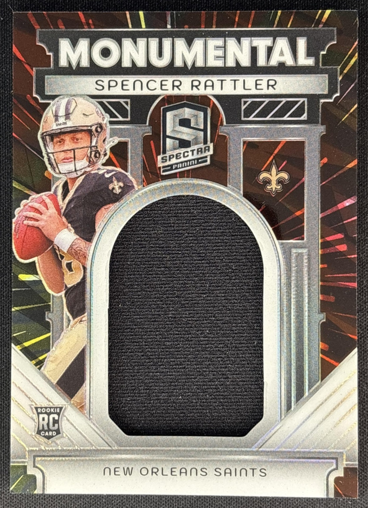 Spencer Rattler 2024 Panini Spectra Monumental Memorabilia Hyper /60 Saints Default Title Sports Trading Cards