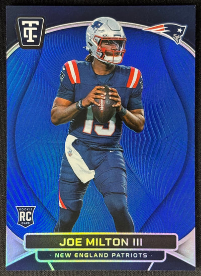 Joe Milton III 2024 Totally Certified Rookies Mirror Platinum Blue /149 Patriots - Front
