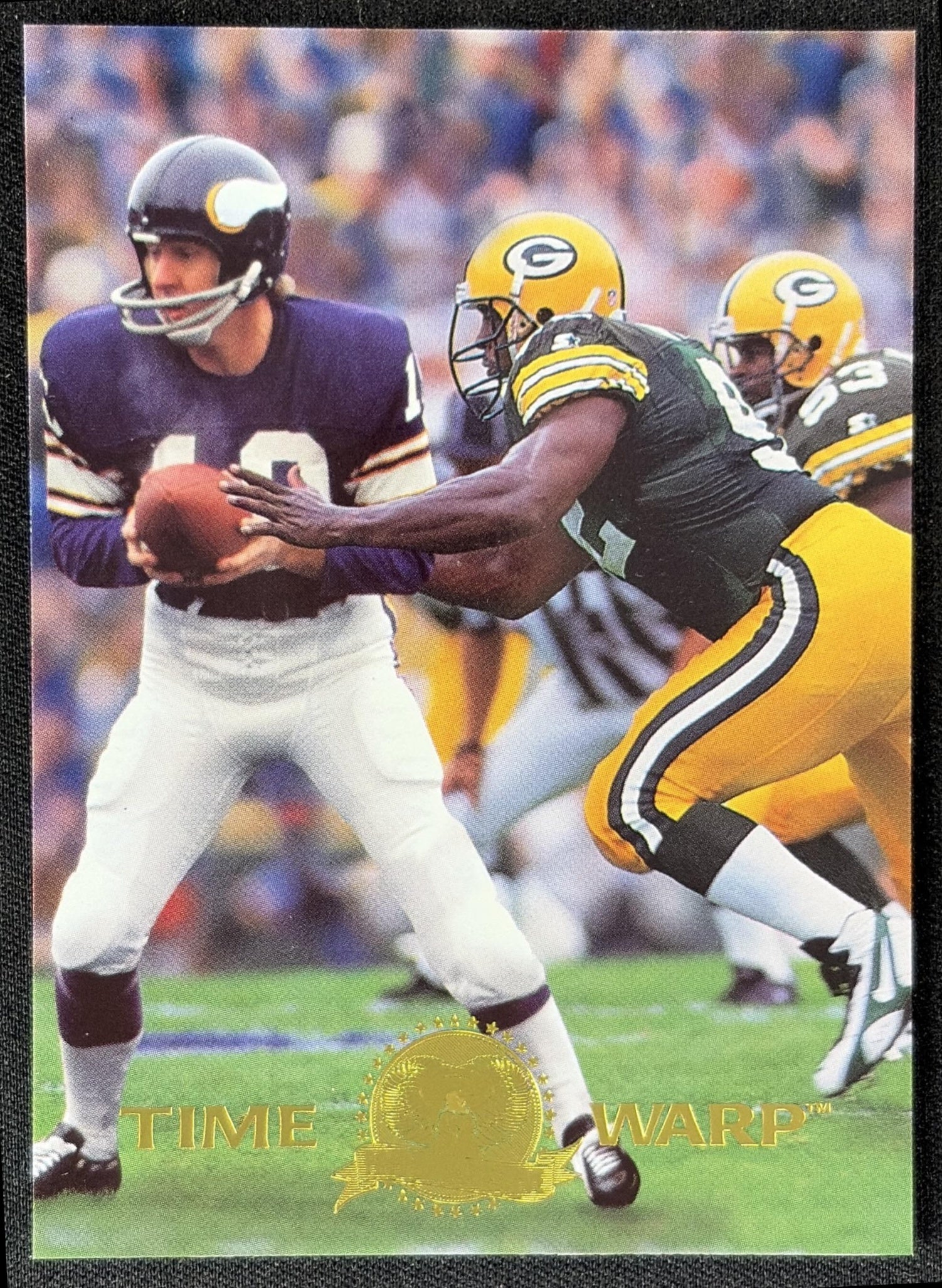 Fran Tarkenton Reggie White 1996 Collector's Edge President's Reserve TimeWarp /2000 Packers Vikings front