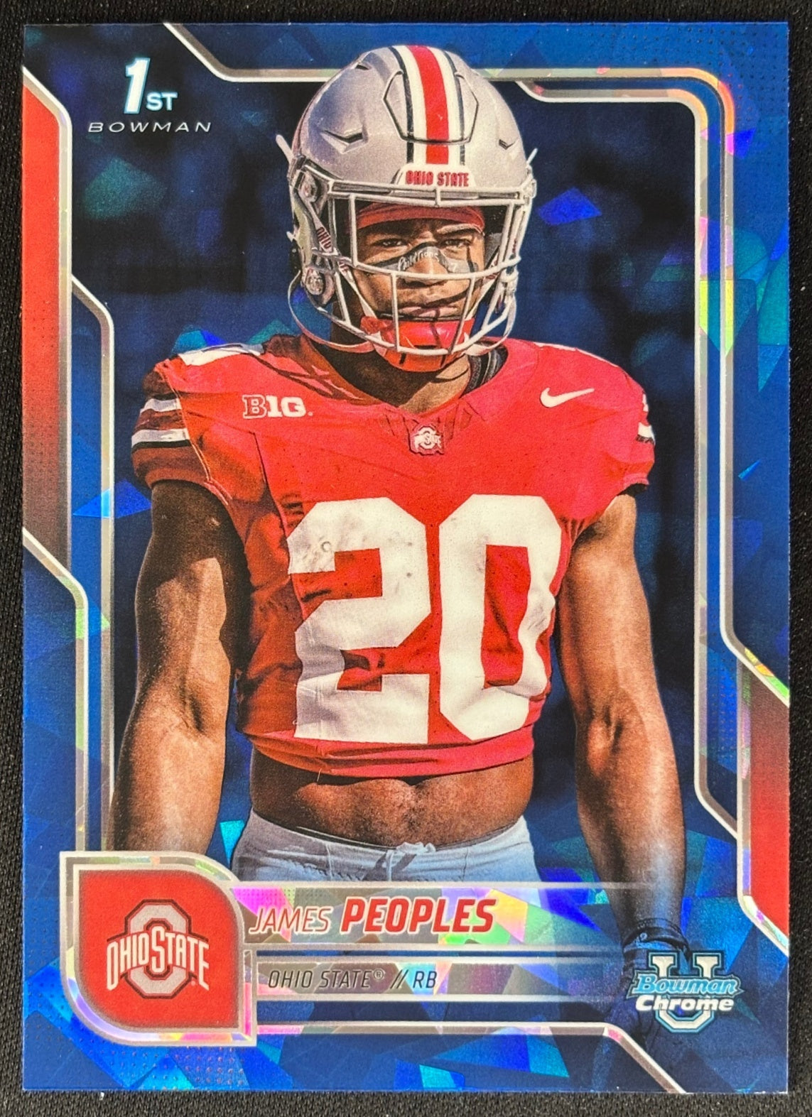 James Peoples 2025 Chrome University Sapphire Prospect Buckeyes - Front