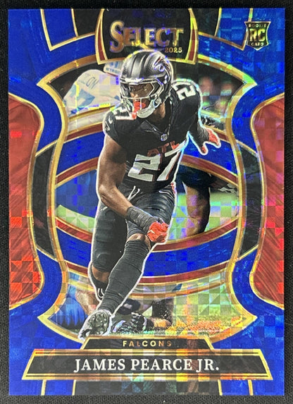 James Pearce Jr. 2025 Panini Select Concourse Blue Prizm /249 Falcons front