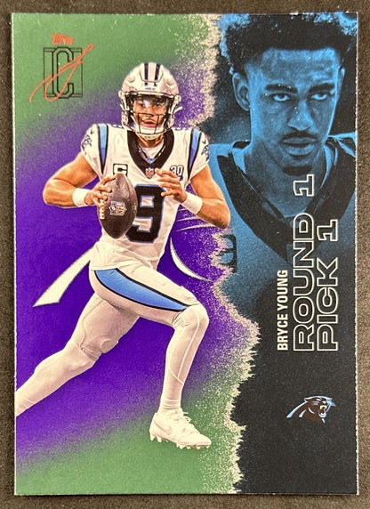 Bryce Young 2025 Topps Signature Class Veteran Green & Purple Foil Panthers