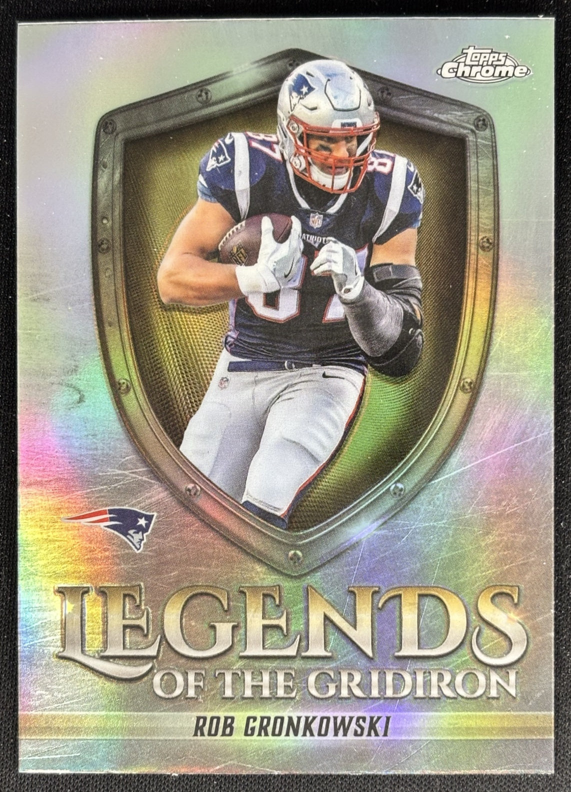Rob Gronkowski 2025 Topps Chrome Legends of the Gridiron Refractor Patriots Sports Trading Card