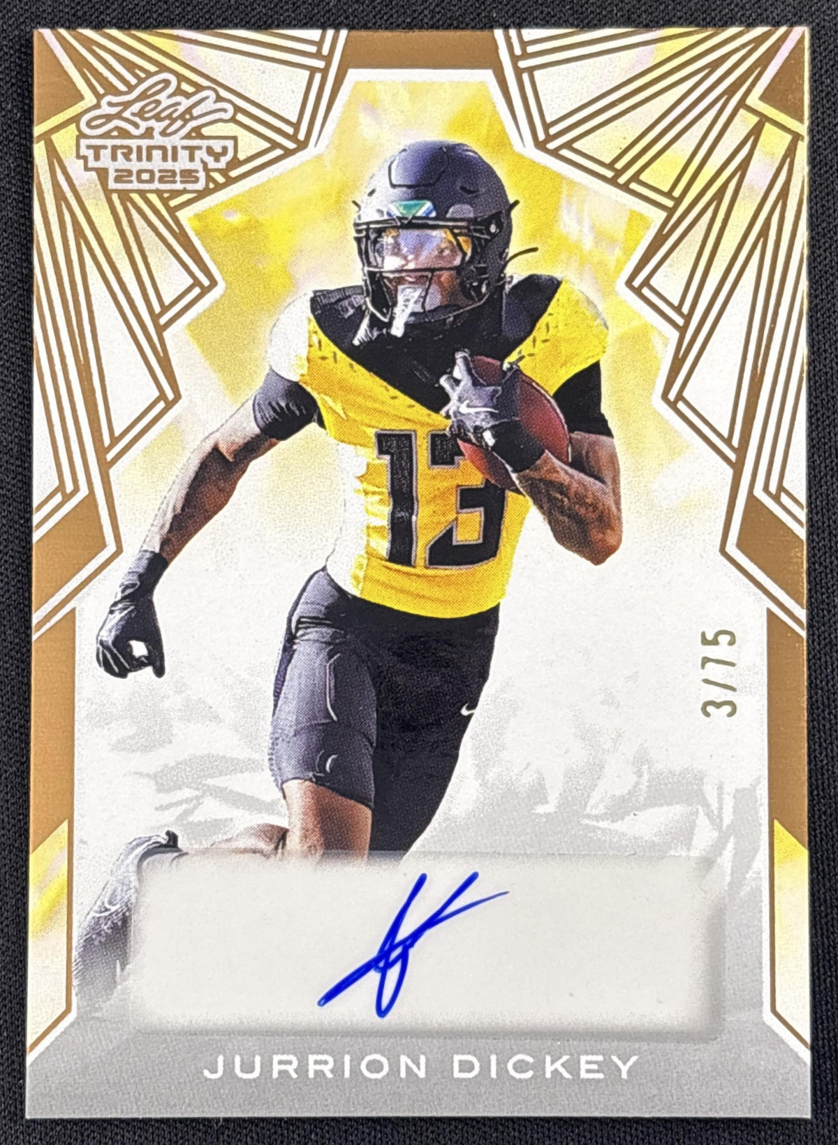 Jurrion Dickey 2025 Leaf Trinity- Auto Bronze /75