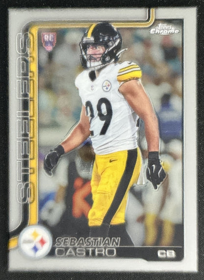Sebastian Castro 2025 Topps Chrome Rookie Steelers Sports Trading Cards