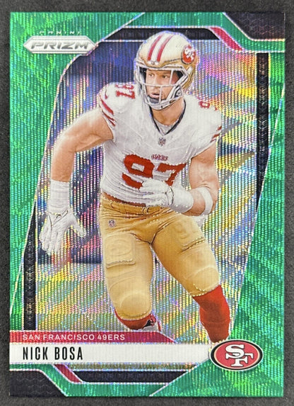 Nick Bosa 2024 Panini Prizm Green Wave 49ers Sports Trading Cards