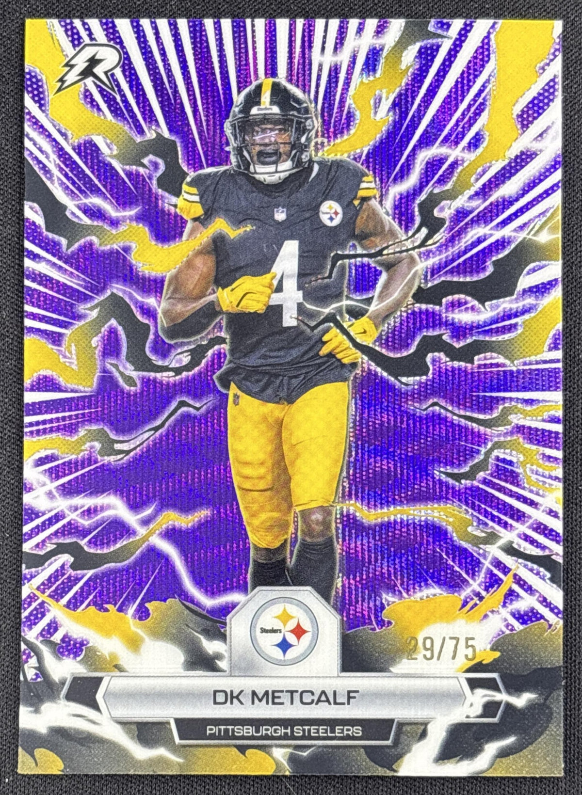 DK Metcalf 2025 Topps Resurgence Purple Surge Refractor /75 Steelers