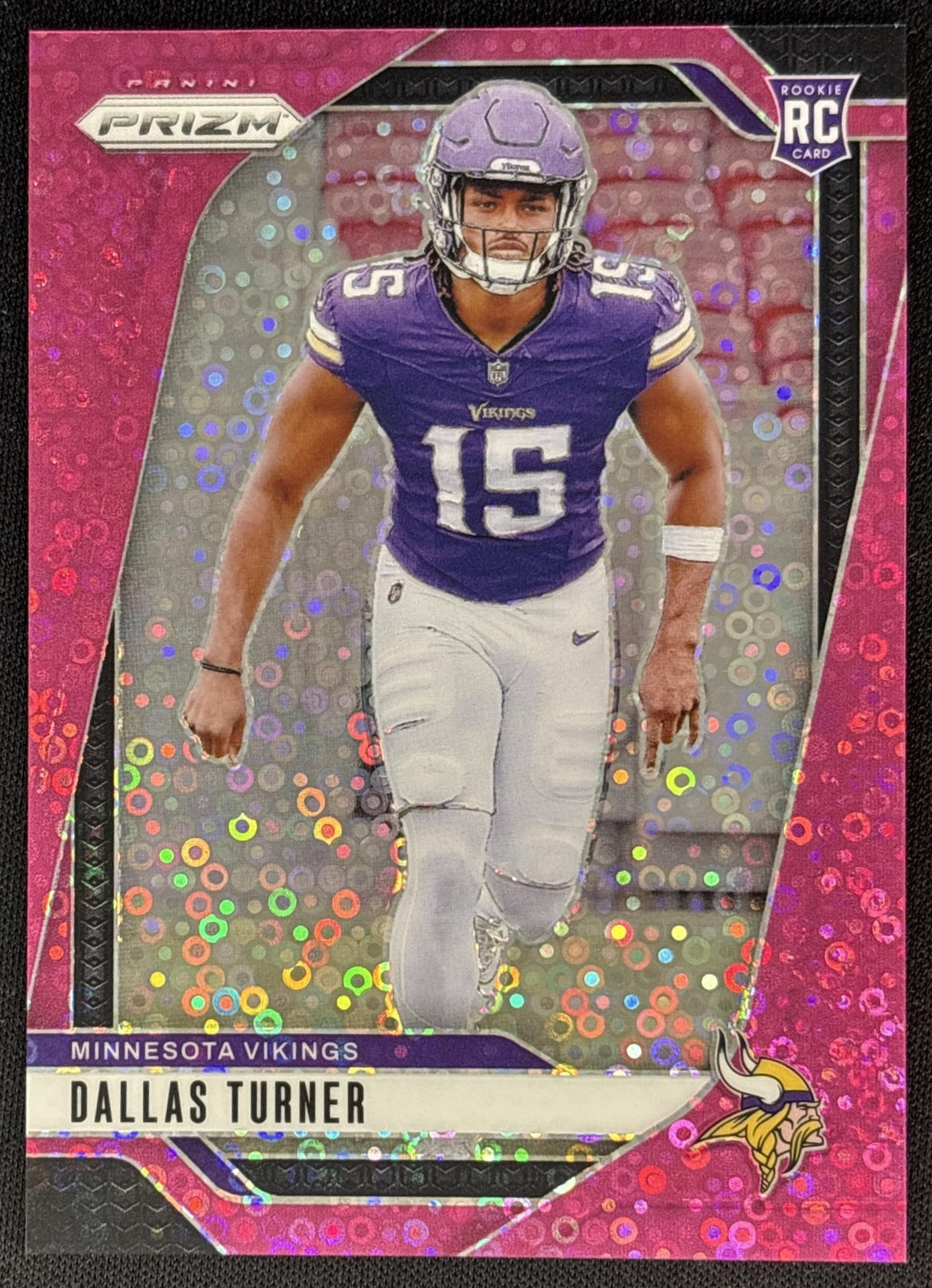 Dallas Turner 2024 Panini Prizm No Huddle Pink /25 Vikings