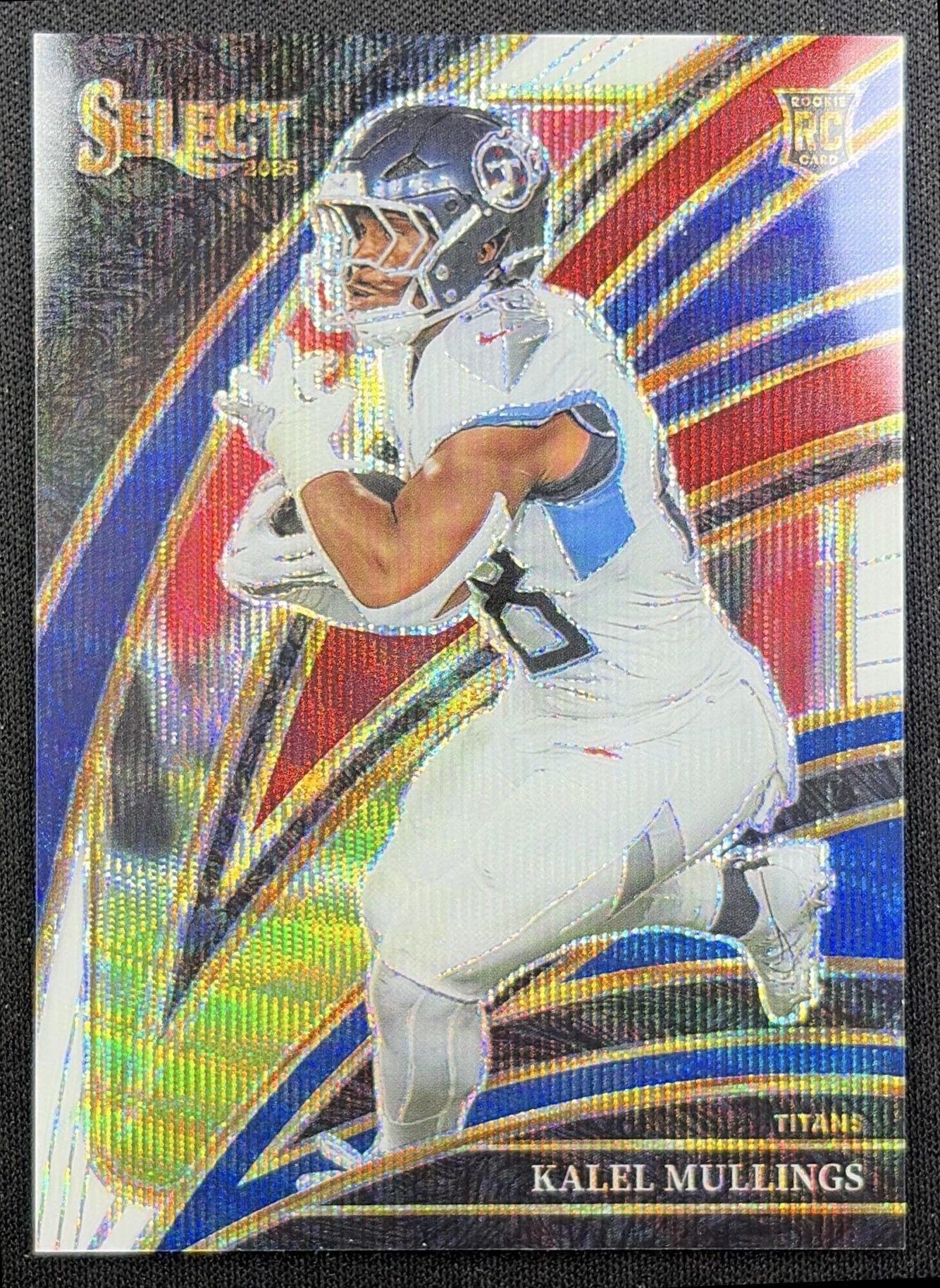 Kalel Mullings 2025 Panini Select Club Level Tri-Color Prizm /249 Titans