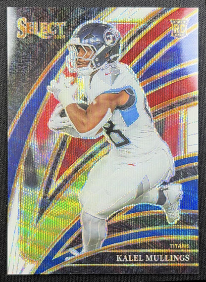 Kalel Mullings 2025 Panini Select Club Level Tri-Color Prizm /249 Titans