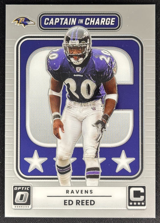 Ed Reed 2025 Panini Donruss Optic Captain in Charge Ravens