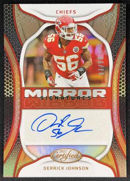 Derrick Johnson 2022 Panini Certified Mirror Signatures Bronze /99 Chiefs Sports Trading Cards