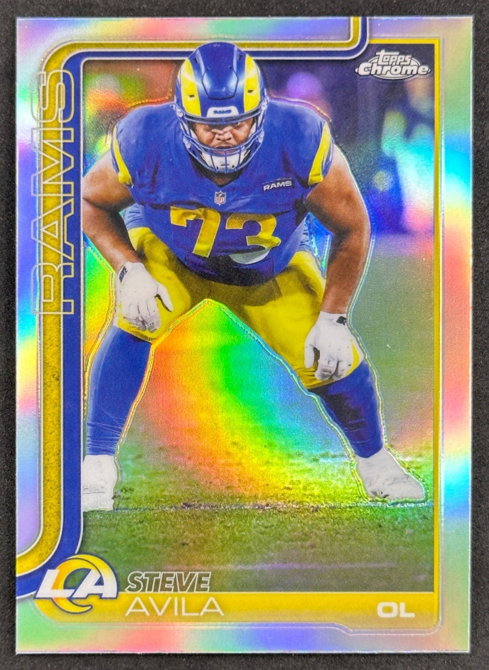 Steve Avila 2025 Topps Chrome Refractor Rams Sports Trading Cards