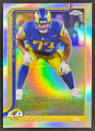Steve Avila 2025 Topps Chrome Refractor Rams Sports Trading Cards