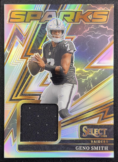 Geno Smith 2025 Panini Select Sparks Silver Prizm /149 Raiders Las Vegas Raiders