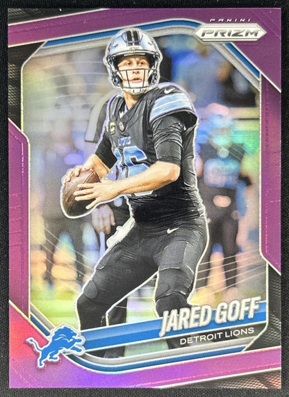 Jared Goff 2025 Panini Prizm Purple /125 Lions Front
