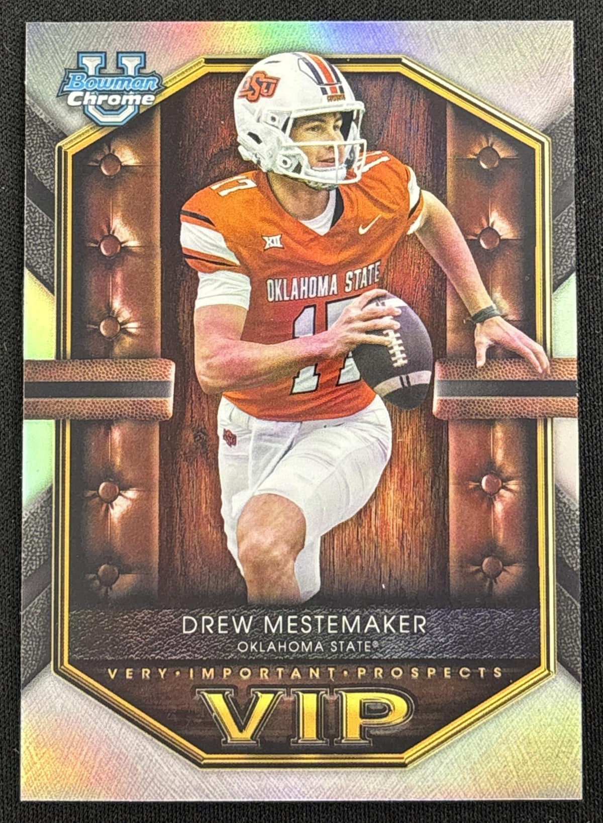 Drew Mestemaker 2026 Bowman Chrome Very Important Prospects Refractor Cowboys Sports Trading Card