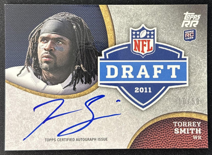 Torrey Smith 2011 Topps Rising Rookies NFL Draft Auto /50 Sports Trading Cards