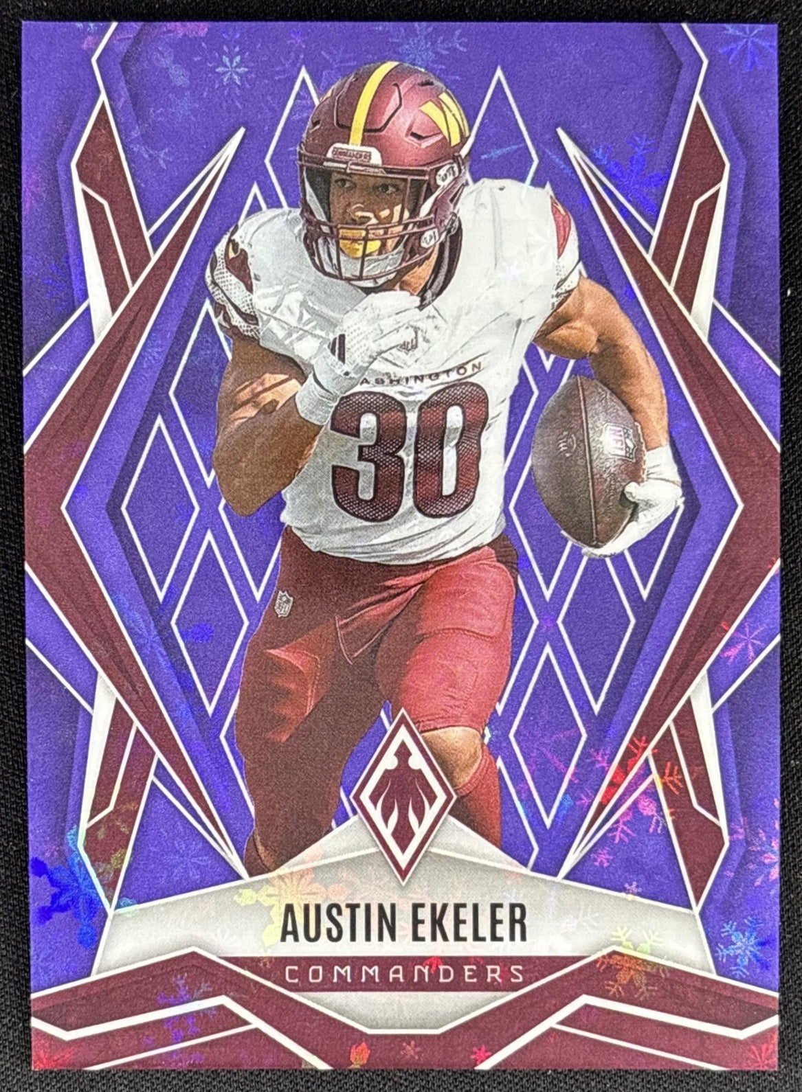 Austin Ekeler 2025 Panini Phoenix Purple Winter Prizm /249 Commanders