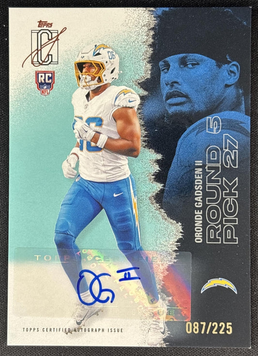Oronde Gadsden II 2025 Topps Signature Class Rookie Auto Teal Foil /225 Chargers