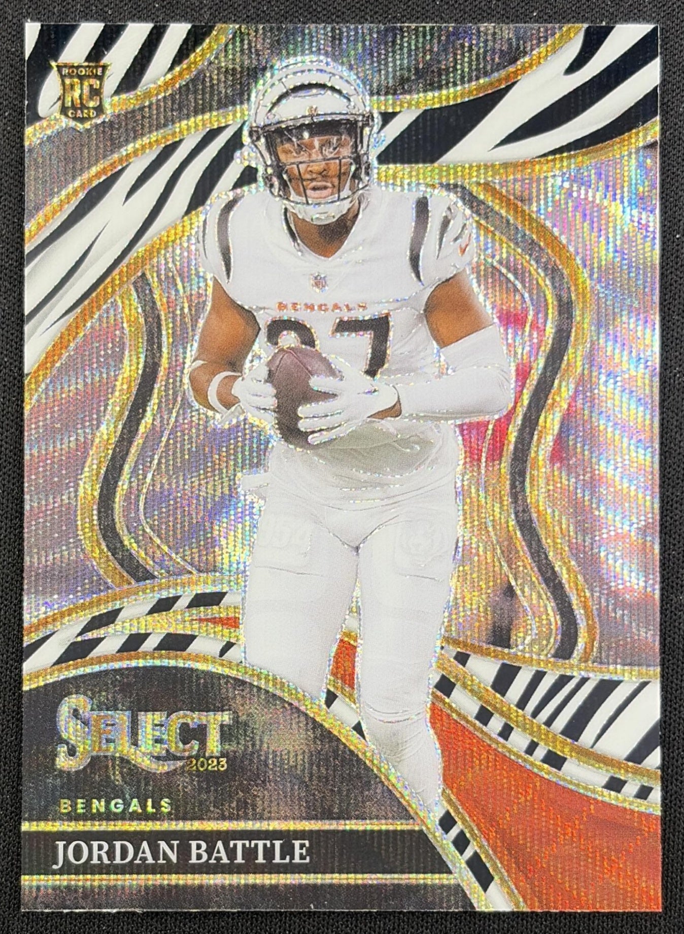 Jordan Battle 2023 Panini Select Zebra Prizm SSP Bengals Cincinnati Bengals