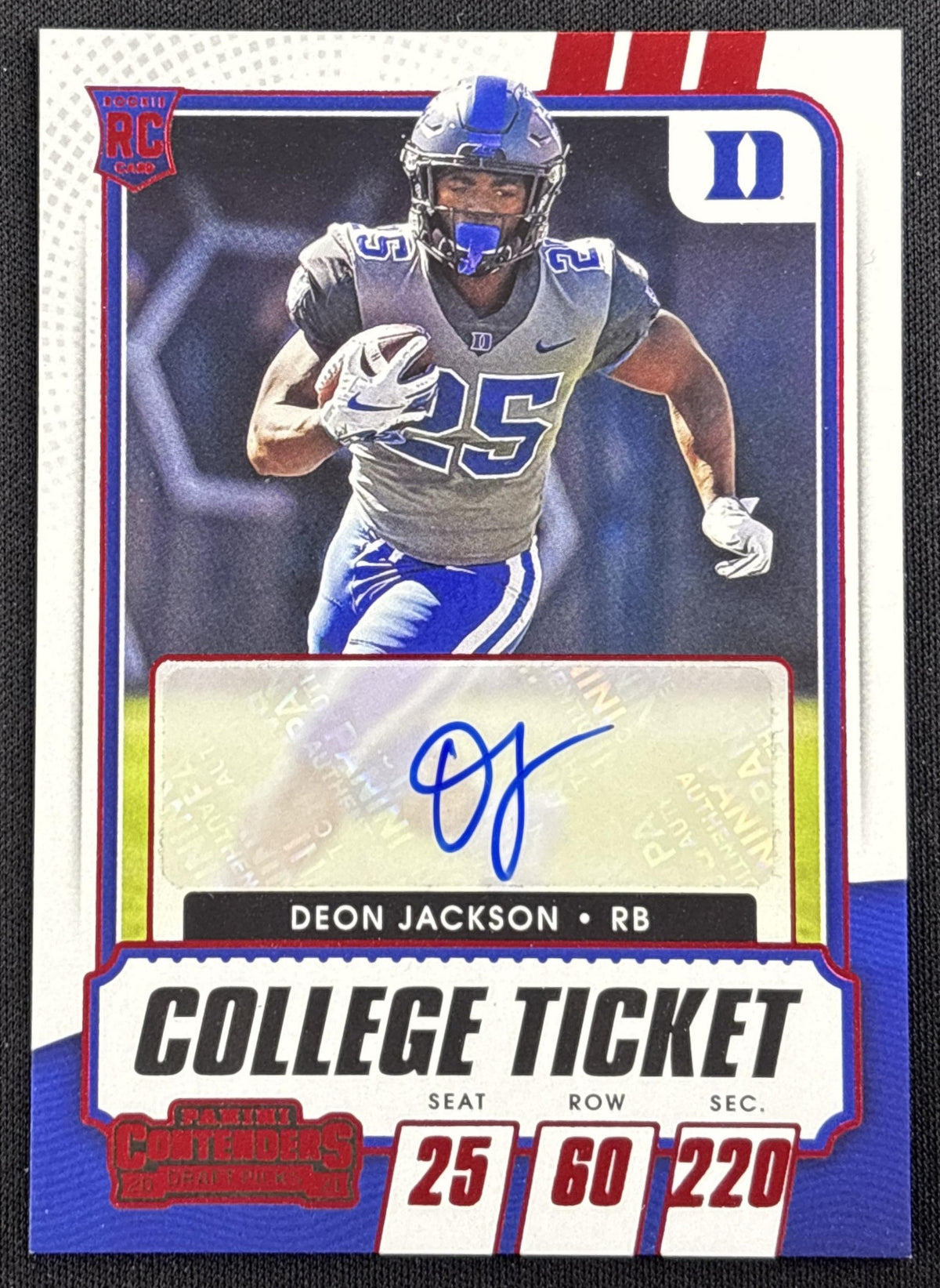 Deon Jackson 2021 Panini Contenders Draft Picks Red