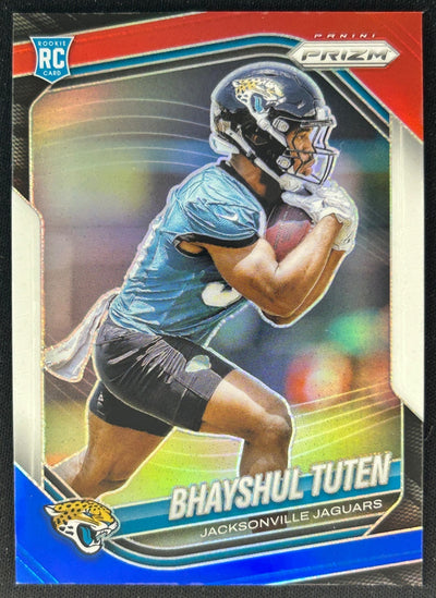 Bhayshul Tuten 2025 Panini Prizm Red White & Blue Jaguars Sports Trading Cards
