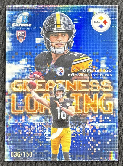 Drew Allar 2026 Bowman Greatness Loading Blue Refractor /150 Steelers