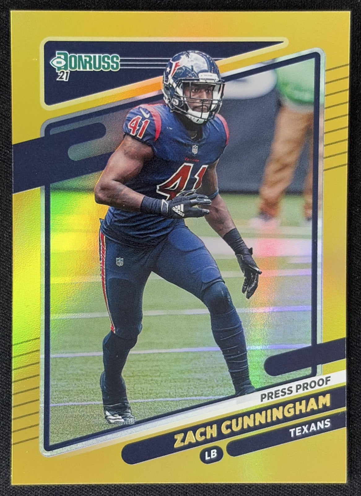 Zach Cunningham 2021 Panini Donruss Press Proof Premium Texans Sports Trading Card