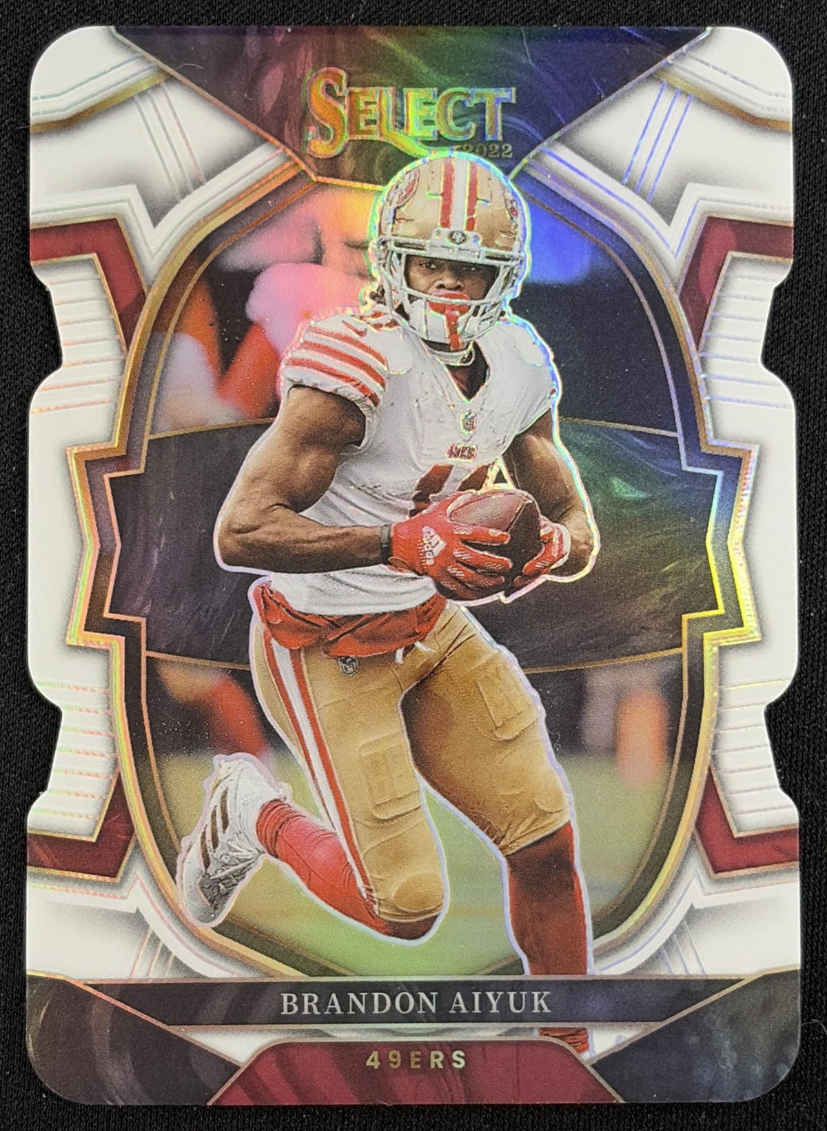 Brandon Aiyuk 2022 Panini Select White Prizm Die Cut /99 49ers - Front