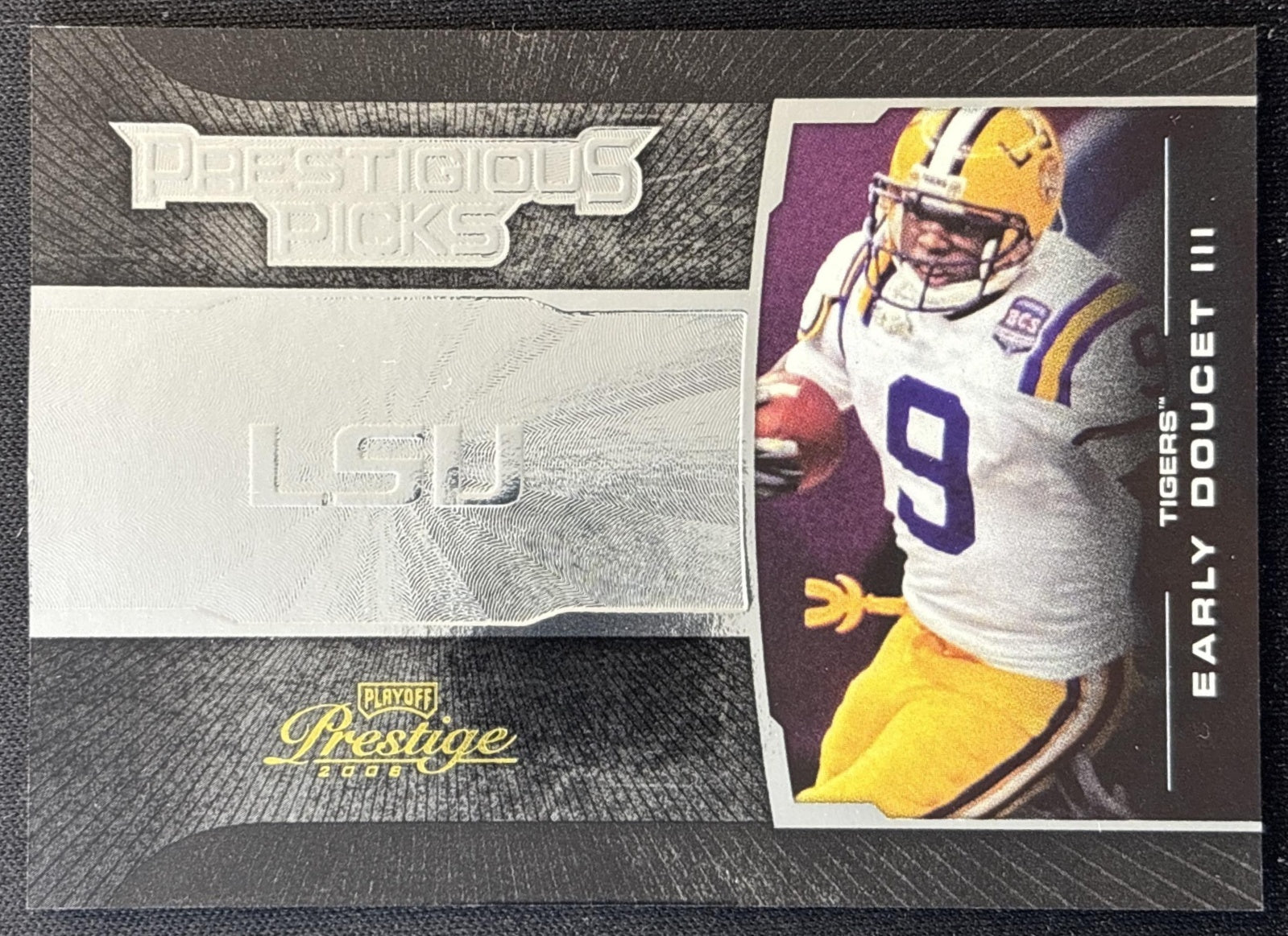 Early Doucet 2008 Playoff Prestige Prestigious Picks Black /500 Tigers Football