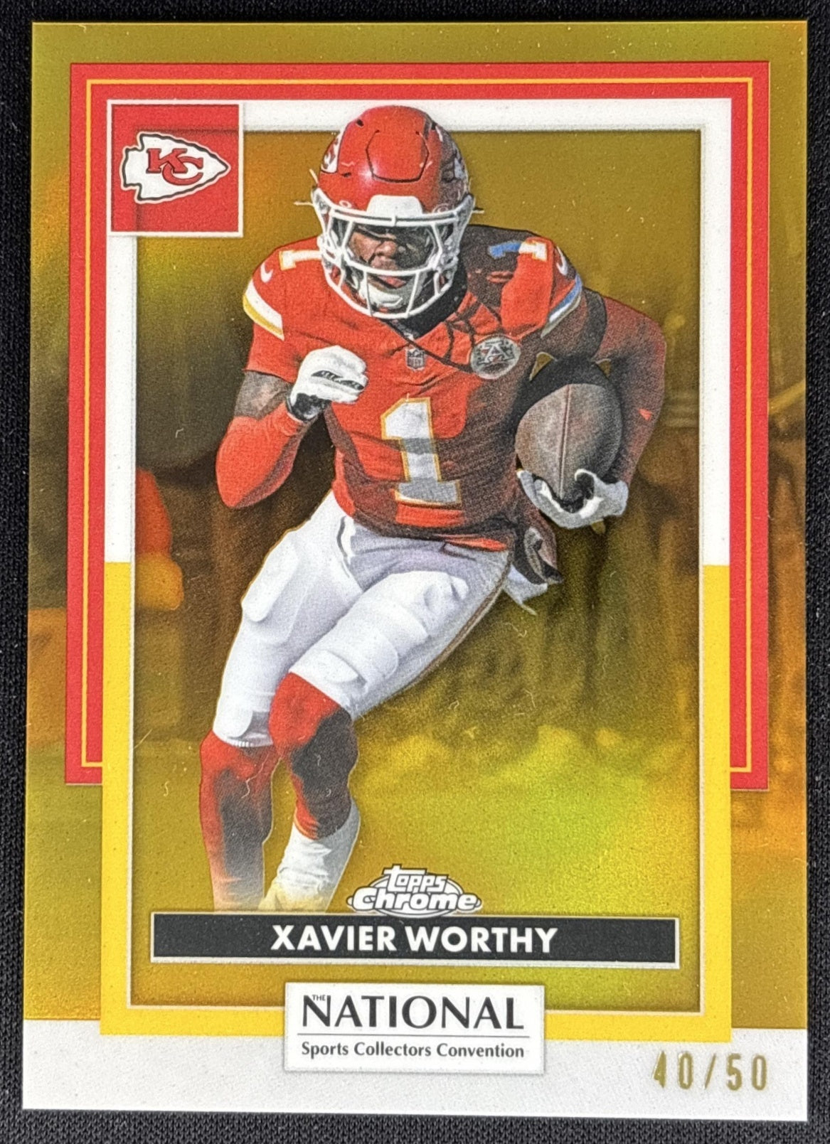 Xavier Worthy 2026 Topps NSCC Collection NFL Gold Refractor /50 Sports Trading Cards