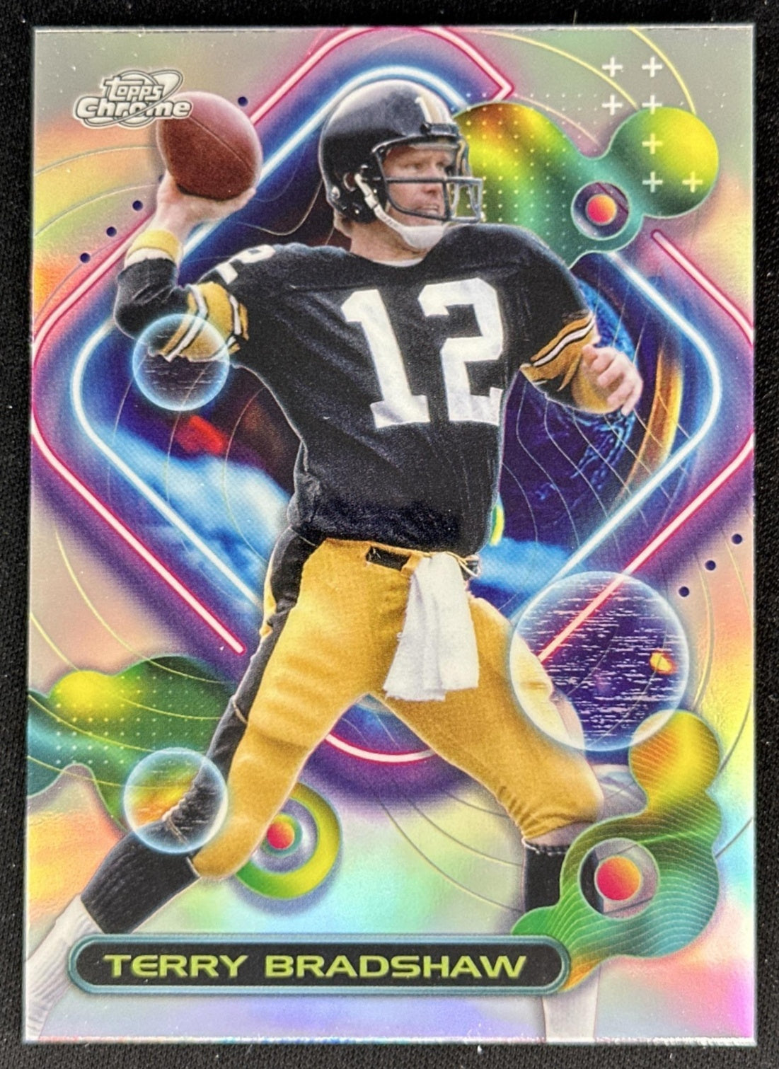 Terry Bradshaw 2023 Topps Composite Cosmic Chrome Refractor Steelers front